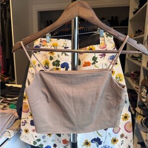 & Other Stories Beige Crop Top with Spaghetti Straps